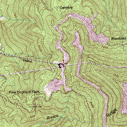 Topographic Map of Rosedale Two B Mine, TN