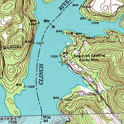 Topographic Map of Sequoyah Landing, TN