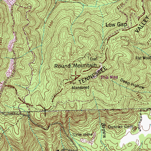 Topographic Map of Shafer Mine, TN