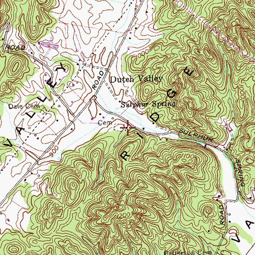Topographic Map of Dutch Valley United Methodist Church, TN
