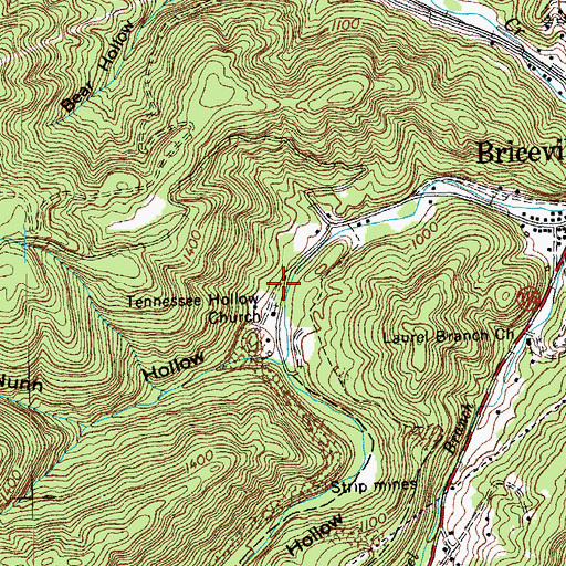 Topographic Map of Tennessee Camp (historical), TN
