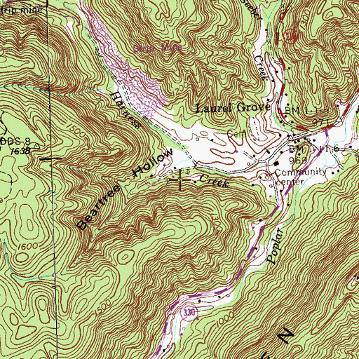 Topographic Map of Verlin Phillips Mine, TN