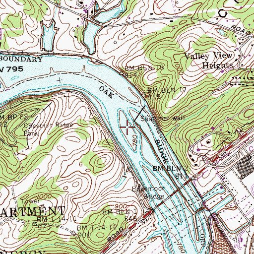 Topographic Map of Walker Island (historical), TN