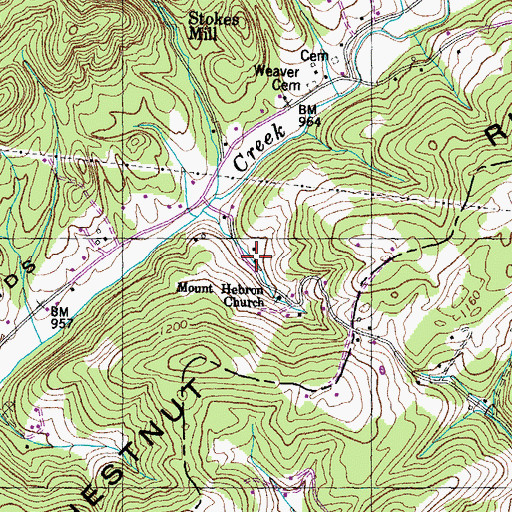 Topographic Map of Webbs Mill (historical), TN