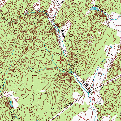 Topographic Map of Bent Tree Acres, TN