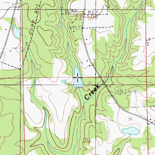 Topographic Map of Wingard Lake, AL