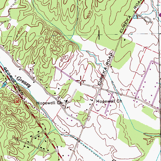 Topographic Map of Eureka Hills, TN