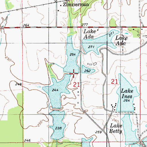 Topographic Map of Lakeland Farms Lake Number Eight, AL