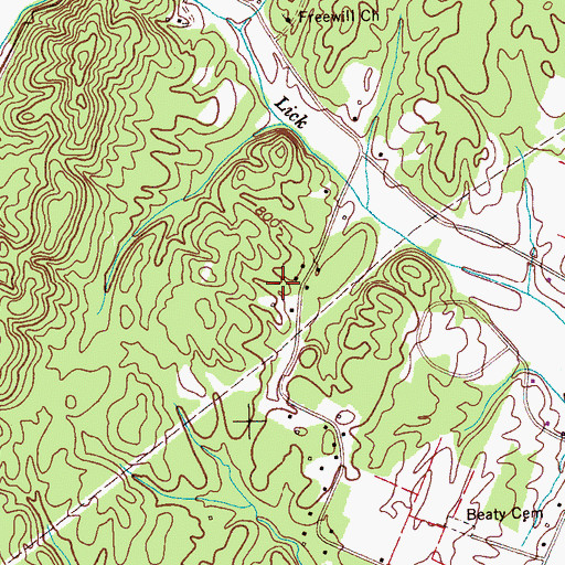Topographic Map of Hidden Valley, TN