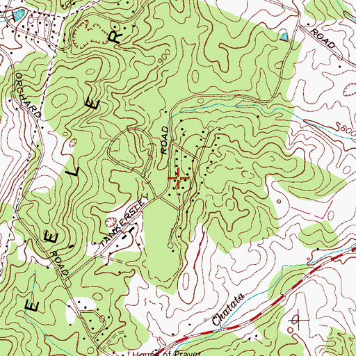 Topographic Map of Homestead Acres, TN