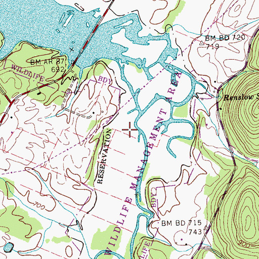 Topographic Map of Hoopers Mill (historical), TN