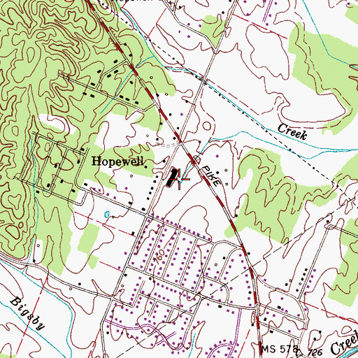 Topographic Map of Hopewell Elementary School, TN