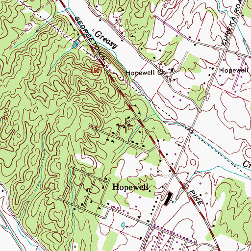 Topographic Map of Hopewell Estates, TN