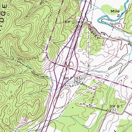 Topographic Map of Interchange 33, TN