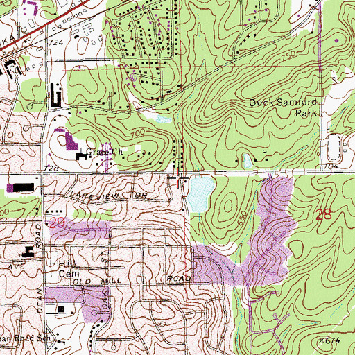 Topographic Map of Prather Dam, AL