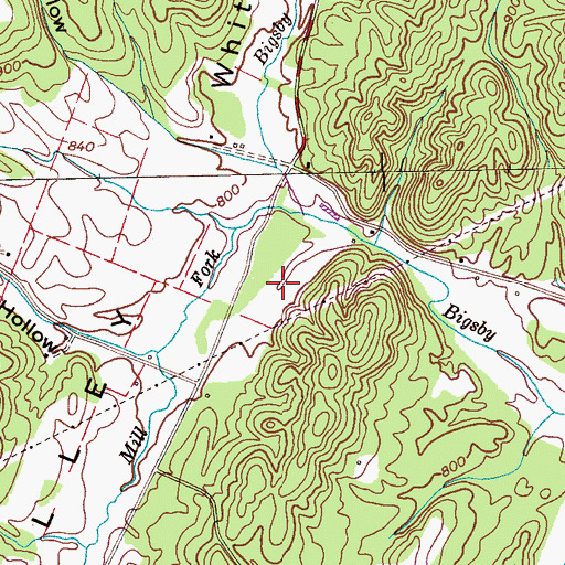 Topographic Map of Jacen Gorbett Subdivision, TN