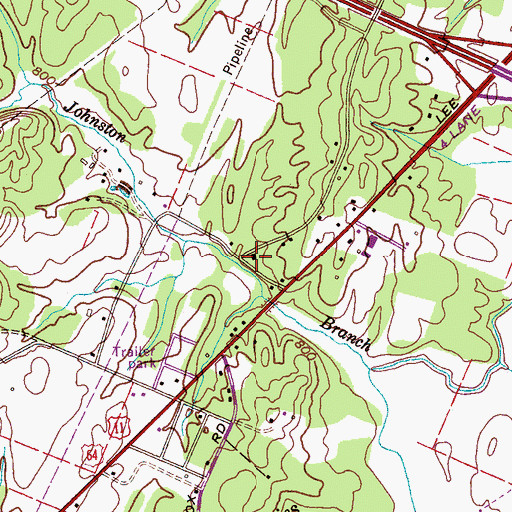 Topographic Map of Johnson School (historical), TN