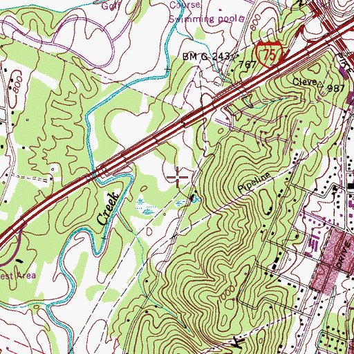 Topographic Map of Laurel Springs, TN