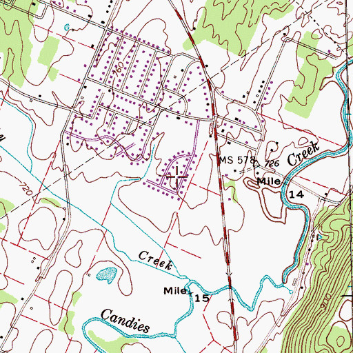 Topographic Map of Lee Estates, TN