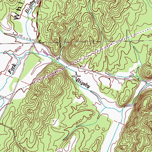 Topographic Map of Leggs Mill (historical), TN