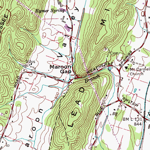 Topographic Map of Maroon School (historical), TN
