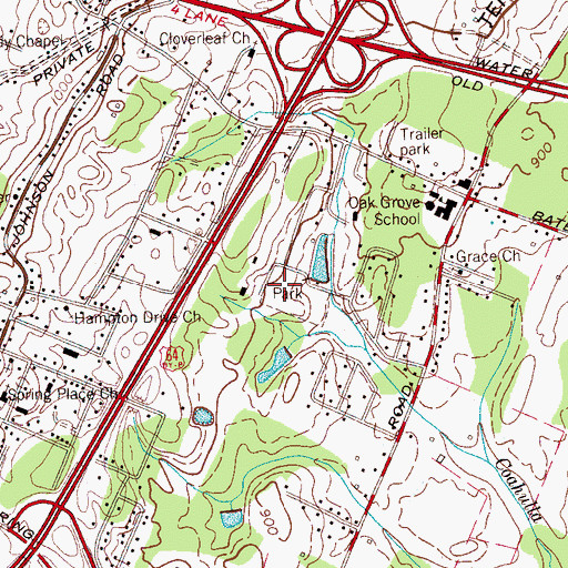 Topographic Map of Mike Burke Park, TN