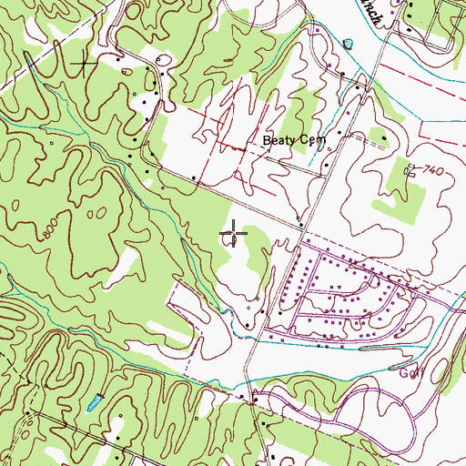 Topographic Map of Mountainbrook, TN