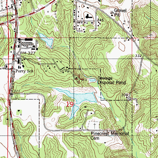 Topographic Map of Floyd Cook Lake, AL