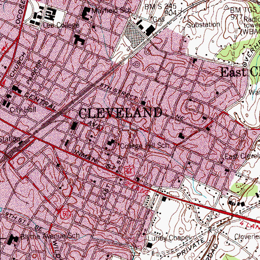Topographic Map of Northeast Recreation Center, TN