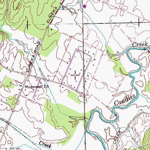 Topographic Map of Northwest Acres, TN