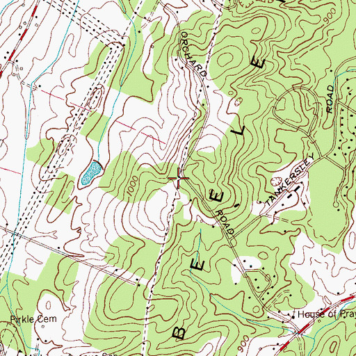 Topographic Map of Peach Orchard, TN
