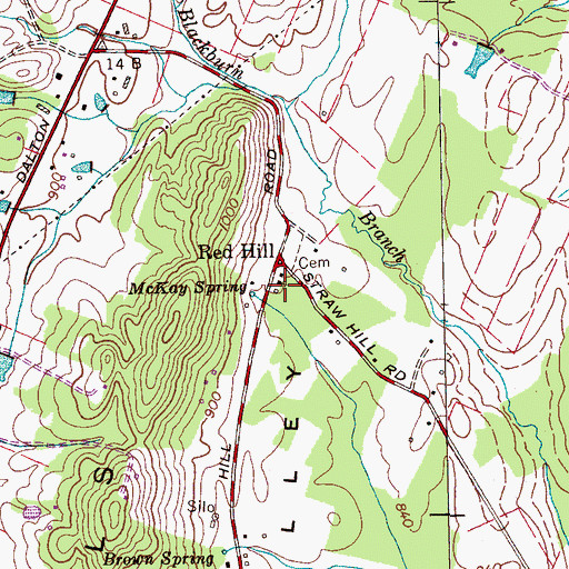 Topographic Map of Red Hill Methodist Church, TN