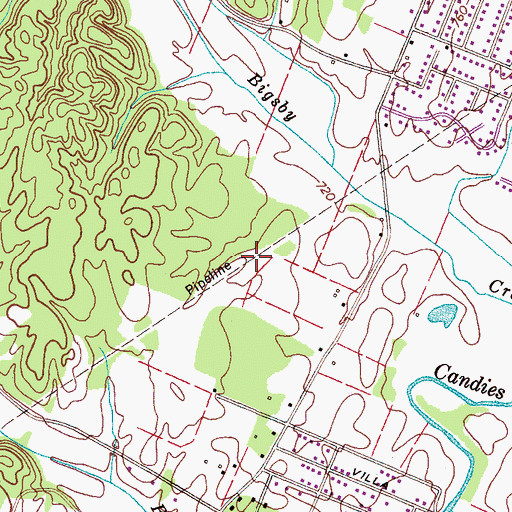 Topographic Map of Ridgewood, TN