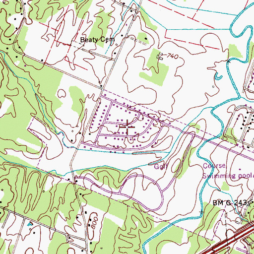 Topographic Map of Rolling Hills, TN
