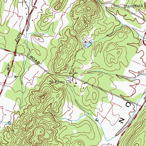Topographic Map of Saint Elmo School (historical), TN
