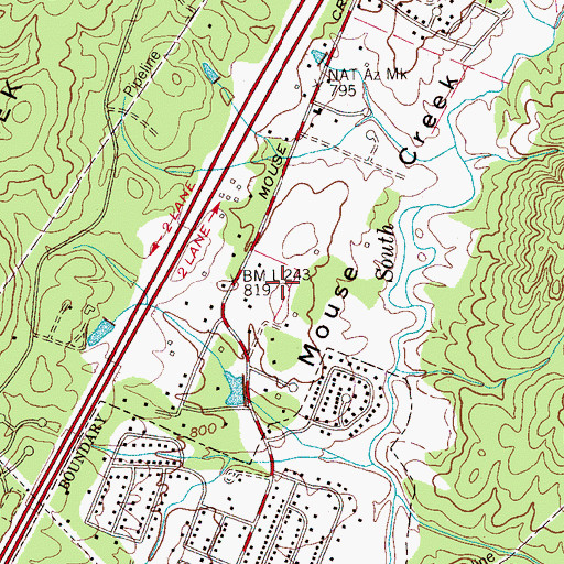 Topographic Map of Shenandoah, TN