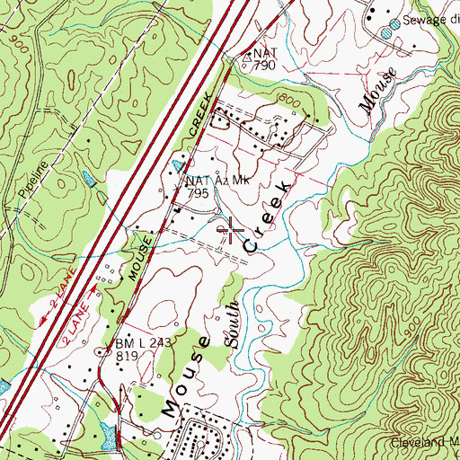Topographic Map of South Mapleton Hills, TN
