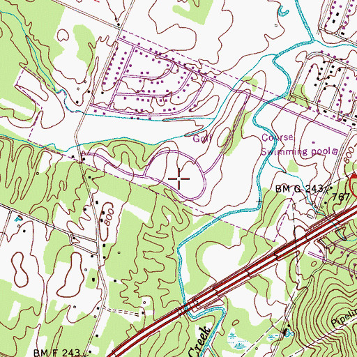Topographic Map of South Rolling Hills, TN