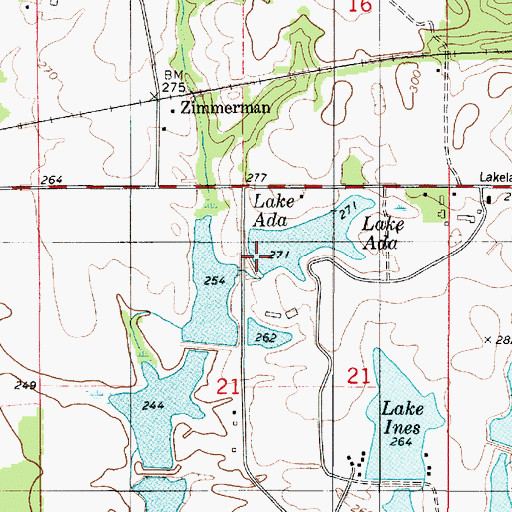 Topographic Map of Lakeland Farms Dam Number Seventeen, AL