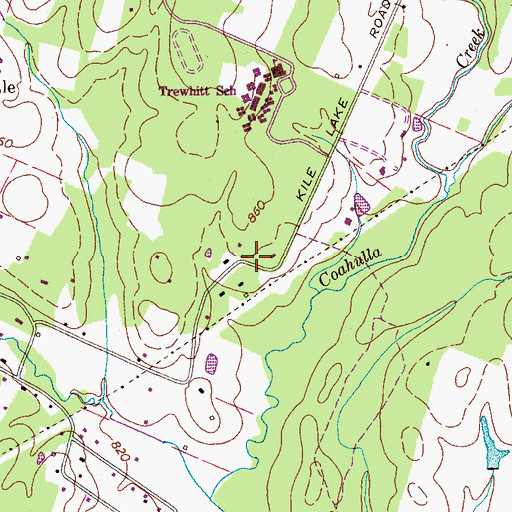 Topographic Map of Tewhitt Junior High School, TN