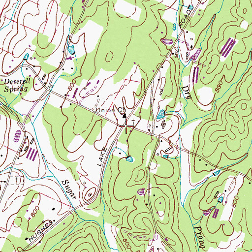 Topographic Map of Union, TN
