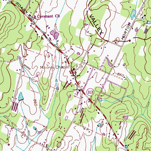Topographic Map of Union Grove, TN