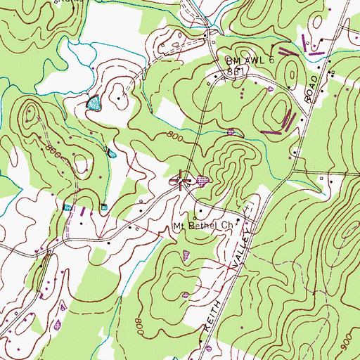 Topographic Map of Union Grove School (historical), TN