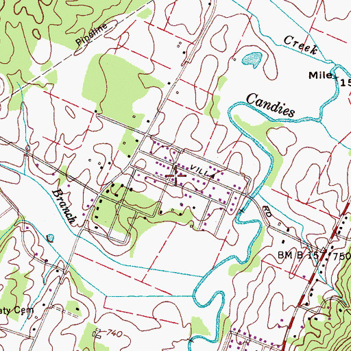 Topographic Map of Villa Heights, TN