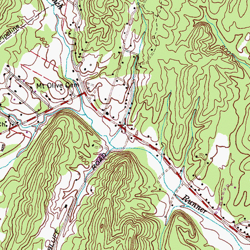 Topographic Map of Vines Hollow, TN