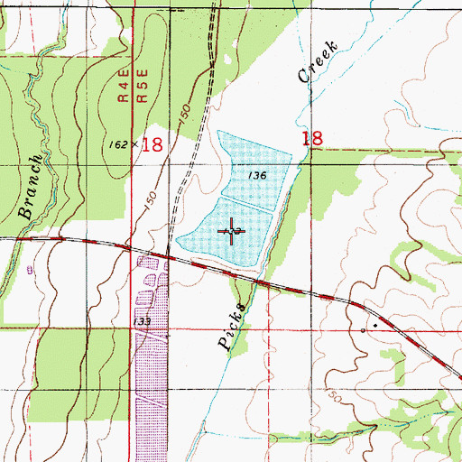 Topographic Map of Willie Woods Lake, AL
