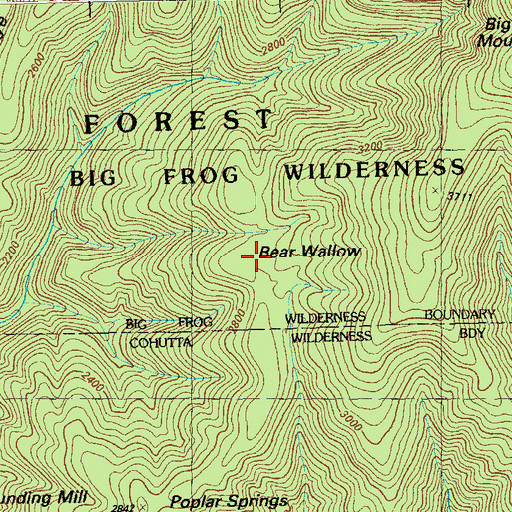 Topographic Map of Bear Wallow, TN