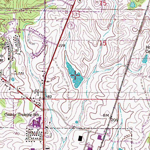 Topographic Map of Ennis Tartt Pond, AL