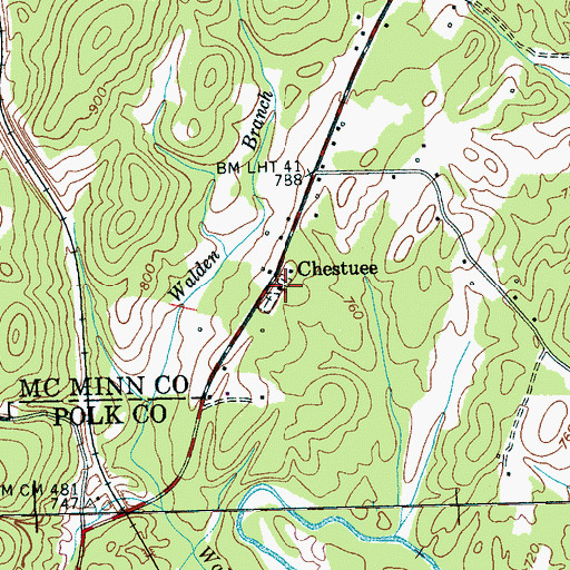 Topographic Map of Chestuee Church, TN