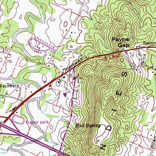 Topographic Map of Brentwood Estates, TN